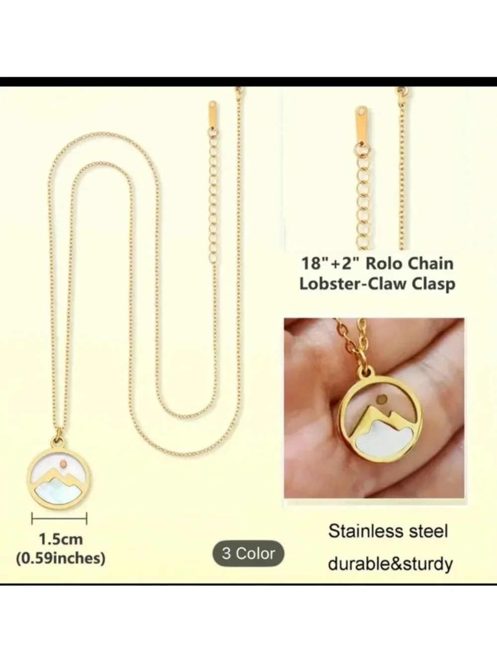 Mustard Seed Mountain Pendant Necklace With Chain NIP Matthew 17:20 Faith-Inspi